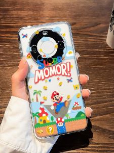 Creative Gold Coin Mario Cartoon Silicone Phone Case for Huawei Mate 80/70 Female New Model 40pro+ Transparent 50 Full Cover Lens