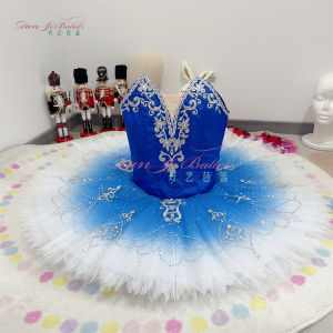 Blue TUTU Skirt Ballet Performance Costume Womens Professional Dancewear Dan Yi Blue Bird Dance Girl Sport Fitness Fan Gear