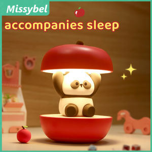 2025 New Apple Panda LED Childrens Night Light C-type Rechargeable Baby Bedroom Bedhead Sleep Desk Lamp Suitable for LED Bedroom Decoration for Breastfeeding Children