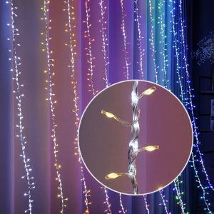 Christmas Decoration 3-meter Series Parallel Waterproof Flowing Firecracker Lamp Led Waterfalls Garland Curtain Lights Outdoor
