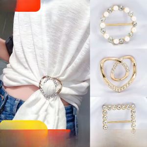 Fashionable Womens Silk Scarf Knot Ring Versatile Clothing Corner Tie Decorative Pin for T-Shirts Tops Trendy Accessory