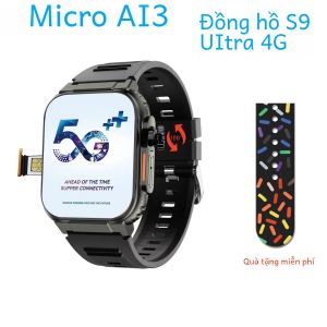 Đồng Hồ Thông Minh Microwear Ultra Ai3 S9 Với 180 °   Camera Xoay Google Play GPS WiFi Màn Hình AMOLED HD Gọi 4G Dành Cho Nam