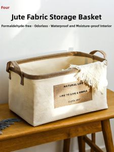 Foldable Hemp Fabric Organizer Storage Bin