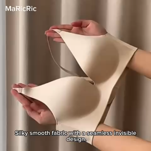 (SG InStock) SilkGlow V-Lift Push-Up Wireless Seamless Bra (Silky. Glossy.Thick Pad. lingerie) - MBA22