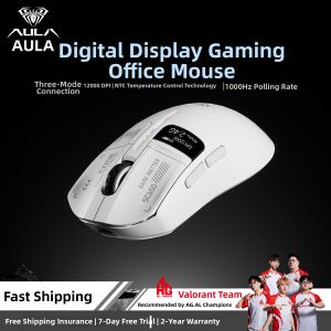 AULA | Wireless Bluetooth 3-Mode Gaming Mouse with Digital Display