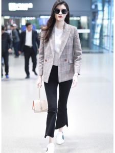 High Waist Bell Bottom Jeans Womens Spring Autumn Cotton Stretch Denim Skinny Illusory Celebrity Fashion Nine Point Eight Point