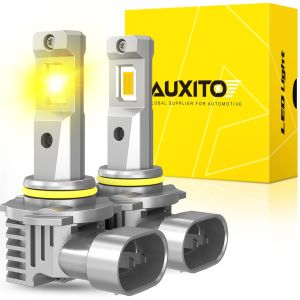 Auxito 2 cái Bóng đèn Đèn LED sương mù 72W 16000LM H11/H8/H16 3000K vàng hổ phách 600% độ sáng đèn pha cho xe thay thế 12V