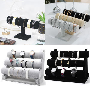 3Layer Velvet bracelet display rack T-Bar jewelry rack watch storage rack jewelry display rack display props