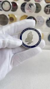 Silver-plated Bible Psalms Commemorative Coin Religious Prayer Collection Coins Christian Gift