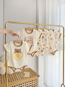 cat and  fish | Cotton Baby Boy Summer Short Sleeve Romper