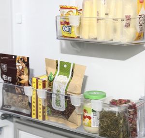 จัดระเบียบตู้เย็น 1ชุด 4 ชิ้น ที่กั้นตู้เย็น แบ่งช่องในตู้เย็น จัดระเบียบในตู้เย็น อุปกรณ์แบ่งช่องเก็บของในตู้เย็น