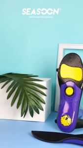 เบาะลมนุ่มเท้าแบน 3 ซม. รองรับส่วนโค้งดูดซับแรงกระแทกพื้นรองเท้าแก้ไขสีม่วงคล่องตัว