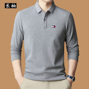 Pure Cotton Long Sleeve Polo Shirt for Middle-Aged Men Spring Autumn Loose Casual Style Breathable Comfortable Business Leisure
