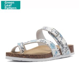 Maibulun | Buckle Flat Cork Slippers Summer Mens and Womens Couple Beach Shoes Toe Covering Plus Size Outdoor Casual Shoes