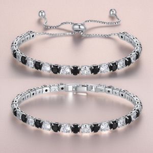 Fashion Single Row Diamond Bracelet Jewelry Colorful 4.0 round Zirconia Hand Chain One Piece Stylish Plastic Accessory
