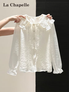 La Chapelle | Ruffled Lace Long Sleeve Shirt Blouse
