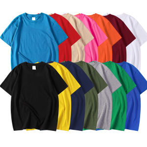 New Candy Color 100% Cotton T-Shirts Men Women 14 Colors Oversized Short Sleeves High Quality Brand Clothes Soft Basics T Shirts