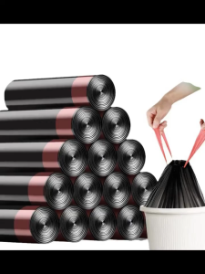 100pcs Drawstring Trash Bag Garbage Bag S/M/XXL Thickened Kitchen Disposable Plastic Bag Leak Proof