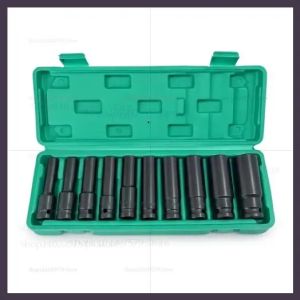 10pcs Socket Wrench Set 8-24mm Adjustable Pneumatic Hand Tools Automotive Mechanical Repair Kit for Garage Car Bike Motorcycle