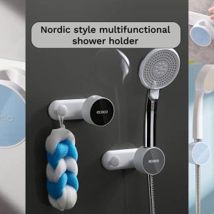 ECOCO Multi-functional Shower Rack - Gantungan Hanger Holder Shower Mandi Dudukan Kepala Shower Bidet Toilet Rak Alat Sepon Mandi Tinggal Pasang Tempel Tanpa Bor Awet Kuat Tahan Lama