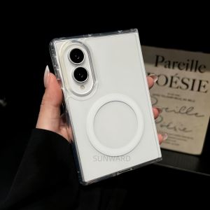 For Magsafe Magnetic Fold Phone Case For Samsung Galaxy Z Fold 8 Ultra Z Fold 7 5 6 4 3 Wireless Charging Clear Acrylic Cover