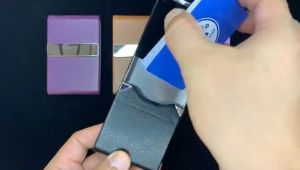 Black PU Leather Business Card Holder & Fashion Metal Credit Card Case