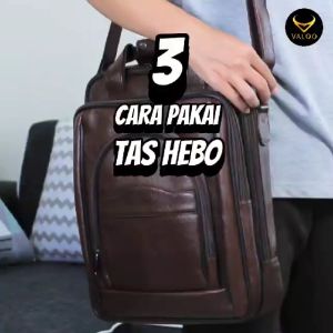 HEBO Tas Kulit 3 in 1: Ransel Selempang Tenteng untuk Laptop Kerja