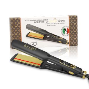 ENZO Professional Keratin Therapy Flat Irons Silver and Black with up to 57% more protection Italian Brand
