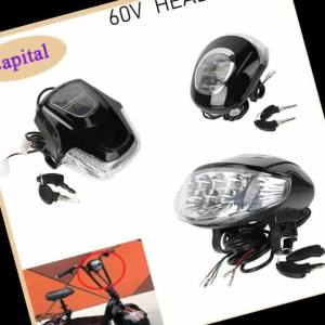 60V Angel Eye Bluetooth Headlight Feihu Lighting Spotlight Instrument Key Screen Suitable for Citycoco Electric Scooter
