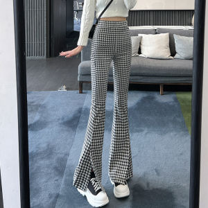High Waist Tweed Flare Pants
