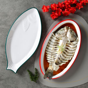 Xiangyuan Beautiful Melamine Dinnerware Cold Dish Carp Plate Commercial Seafood Fish Plate Restaurant Hotel Special Plate