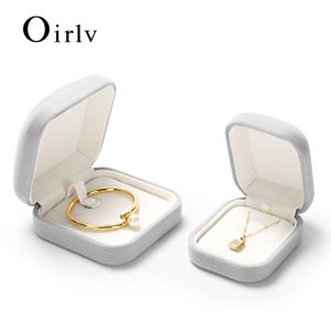 Oirlv Wedding Ring Box Bangle Pendant Display Box Earrings Storage Box Velvet Jewelry Organize Necklace Bracelet Box H165