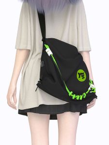 YONAIGA+ Original Korean Fashion Workwear Versatile Single Shoulder Backpack Commuter Crossbody Bag for Men And Women Students