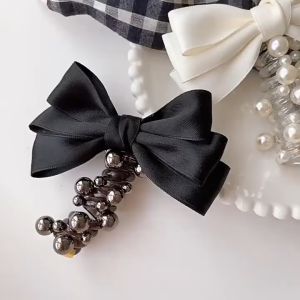 Ikat Rambut Spiral Pita Satin Mutiara Cantik Ikat Rambut Fashion Anak Dan Dewasa