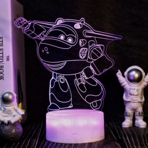 3D Small Night Lamp Super Wings Little Ailedi Decoration Bedroom Bedside Lamp Childrens Room Desktop Light Birthday Gift