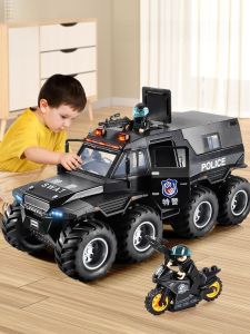 Xe Cứu Hỏa Lớn Bằng Kim Loại Cho Trẻ Em Xe Cảnh Sát Xe Đặc Công Xe 4WD Xe Đồ Chơi Mô Hình Cho Bé Trai Từ 3-14 Tuổi
