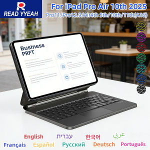 New Magic Wireless Keyboard for iPad Air 4 5 10.9in 10th iPad A16 2025 Pro 12.9in 2018-2022 Tablet Case Smart Cover Spanish