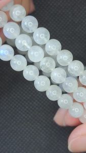 白月光石水晶项链 white moonstone crystal necklace 6mm