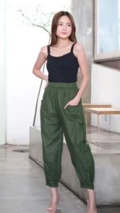 Celana Panjang Wanita Katun Linen Lona Premium Bestseller Nhm