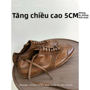 XUJIA | Giày Thể Thao Tăng Chiều Cao Phong Cách Retro cho Nữ