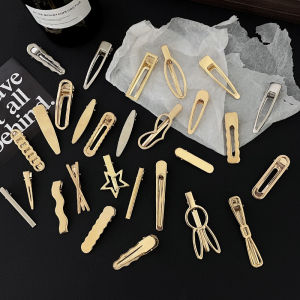 Duckbill Clip Gold Silver Hairpin for Women Hollow Out Hairclip Heart Jewelry Accessories Girl Hair Decorations