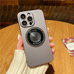 【 With Lens Films 】 CrashStar MagSafe Show Logo Matte Hard Thin Phone Case For iPhone 15 14 Pro Max Plus 13 12 11 Pro Max Wireless Charging Phone Casing Shockproof Full Cover Phone Cover Hot Sale