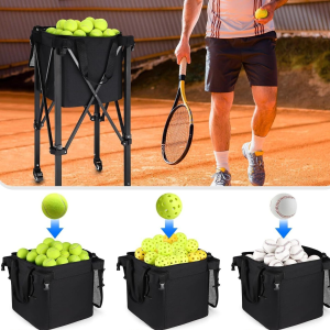 Portable Storage Trolley Cart Outdoor Stand Cart Foldable Handcart with Wheels Pickleball Storage Basket Multiple Storage Cart Portable Volleyball Cart for Tennis and Training Storage