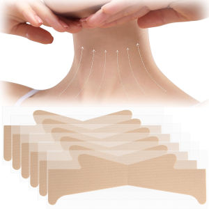 Wisell 【มีสินค้าในสต๊อก】 แผ่นยกกระชับผิวคอ แผ่นลดริ้วรอยคอ 10 ชิ้น / แพ็ค กันน้ำไม่แพ้ง่าย Neck Lifting Tape