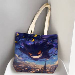 Bandai | Pokemon Trainer Collection Storage Bags Tote Bag Travel Summer Beach Shoulder Bag Reusable Grocery Shopping Bag Anime Artwork