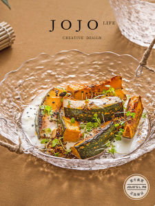 Luxurious Modern Crystal Glass Fruit Plate for Living Room Home Decor Simple Style High Quality Glass Fruit Dish JOJOS L