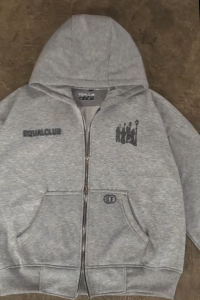 Equalclub - Boxy Zipper TALES hoodie double zip oversize pria wanita streetwear skena kalcer abu abu