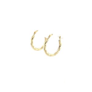 Nathalias NY ต่างหูห่วงทองคำแท้ 10k ดีไซน์บิดเกลียวคลาสสิค Hoop Earrings in Textured Polished 63620