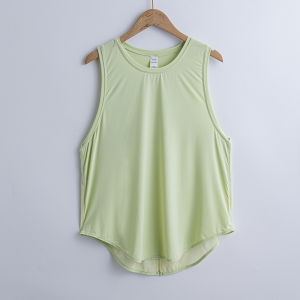 Yoga Sport Tank Top Womens Fitness Running Quick Dry Sleeveless Cover up Mesh Backless Outerwear Pure Color Sportswear