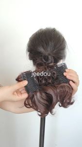 Jeedou Synthetic Updos Curly Hair Chignon Clip On Hair Bun Pad Retro Style Women Wedding Hairpieces Bridal Accessories
